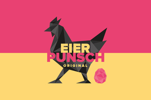 Huhn in Pink-Gelber Grafik