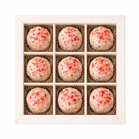 9er Pralinen-Box Erdbeere-Eierpunsch als Premium-Geschenk