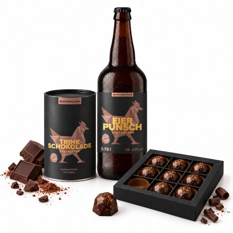 Eierpunsch Schokolade, 9er Diamonds-Box & Edelbitter-Trinkschokolade